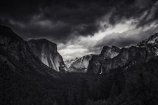 Landscape nature monochrome mountains forest yosemite Custom Gaming Mat Desk picture