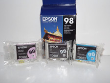 3 Packs Epson Printer Ink 98 Black, Cyan, Light Magenta New (L) picture