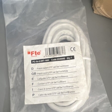 Fte Cat 5e UTP RJ-45 Male to Male Ethernet Patch Cable 1m White Round picture