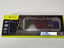 TITAN Wired LED Metal Gaming Keyboard w/Smartphone Holder picture