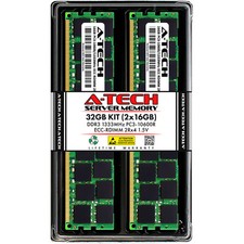 A-Tech 32GB 2x 16GB 2Rx4 PC3-10600R DDR3 1333MHz ECC RDIMM REG Server Memory RAM picture