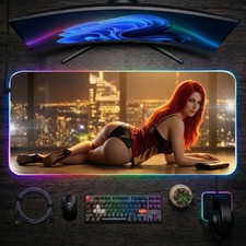 Mary Jane Mouse Pad, Marvel Spider Man LED RGB Desk Mat, Gift for Gamer picture