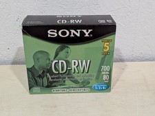 Sony CD-RW 5 Pack 700MB 80 Min Rewritable Discs Sealed New 5CDRW700L picture