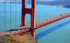 Landscape tilt shift golden gate bridge architecture san Custom Gaming Mat Desk picture