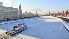 Landscape river ice snow boat building architecture Custom Gaming Mat Desk picture