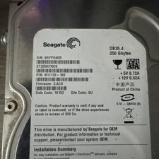 Seagate Barracuda 250GB Internal 7200RPM 3.5