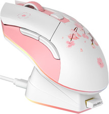 Sakura Pink Wireless Gaming Mouse with Charging Dock Rechargeable RGB,12K DPI,6 picture
