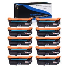 10PK Cyan CE261A 647A Toner Cartridge for HP LaserJet CM4540 MFP CM4540f CP4520 picture
