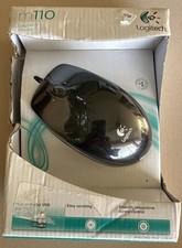 Logitech M110 Full Size Mouse Black Wired Brand New & Sealed Plug & Play Smooth picture