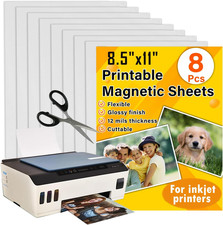 Printable Magnetic Sheets 8.5 X 11, Glossy 8 Pcs for Inkjet Printers picture