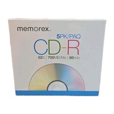 Memorex, Imation CD-R 52X 700MB 80Min 5 Pack, Recordable NEW SEALED Jewel Case picture