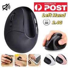 Left Hand Wireless Mouse Game Ergonomic Vertical Cordless 2.4G USB PC Office AU picture