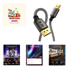 15FT Long DisplayPort 2.1 Cable 80Gbps UHBR20 Gaming Cord picture