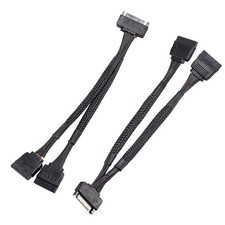SATA Power Splitter Cable 2 Pack 6-Inch 15 Pin Male to 2xSATA Female Y-Splitter picture