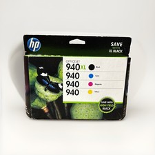 HP 940XL Black 940 Color Ink Combo Pack OEM 4 Cartridges Sealed Exp 8/2016 picture
