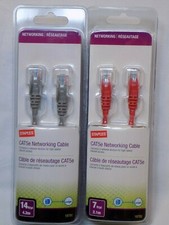 CAT5e Networking Cable NEW Staples LOT 14 ft + 7' Connects 2 Devices High Speed picture