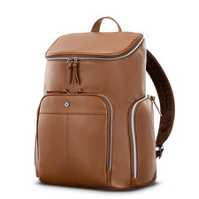 NEW Samsonite Mobile Solution 2 Leather Deluxe Backpack - Cognac picture