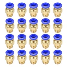 20 Pcs PC6-M10 Push to Connect Pneumatic Tube Fittings, 4x6mm Tube, Blue picture