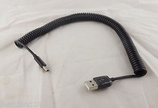 1pc USB 3.1 Type C Male to 2.0 A Male Coiled Data Sync Cable Adapter Black 10FT picture