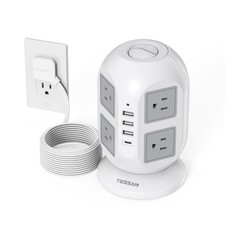 TESSAN Tower Surge Protector Power Strip 10 ft, 8 AC Outlets 4 USB Ports (1 USB picture