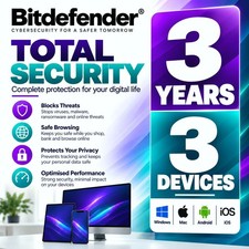 Bitdefender Total Security | 3 Years | 3 Devices | Windows,Mac,Android picture