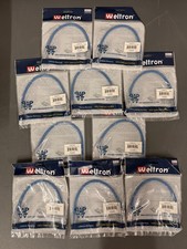 BAG OF 10 Weltron 1' Blue CAT6 RJ45 Snagless Patch Cables # 90-C6CB-BL-001 picture