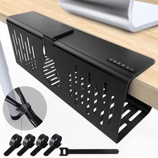 NODOCA No Drill Under Desk Cable Management Tray, 14'' Wire Management, Punch... picture