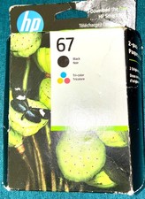 Genuine HP 67 Ink Cartridge 2-Pack Black & Tri-Color Sealed Box Exp NOV 2026 picture