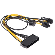 ATX Power 24Pin to 2 Ports 6+2 Pin 8 Pin with On Off Switch cable PCIe 6Pin 8pin picture