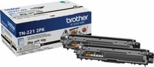 2 New Genuine Sealed Bag OPEN Box Brother TN-221 DUAL PACK (2 PK) picture