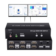 2X2 Dual Monitor HDMI KVM Switch 4K 60Hz 2 Port USB KVM Switcher for 2 Computers picture