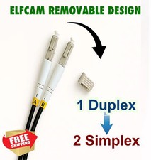 Elfcam 20m Armored Fiber Optic Cable LC UPC OM3 Duplex Black picture
