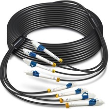 30M 4 Core Outdoor Armored Fiber Optic Cable, LC to LC, OS2 Single Mode, Direct picture