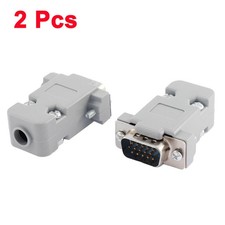 2pcs Plastic Hood Shell D-SUB DB15 15-Pin Male Solder Wire End VGA Connector picture