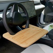 Car Steering Wheel Bamboo Desk for Car Laptop Tray Car Food Tray for Eating picture