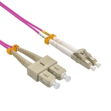 20 Pack of 1.5m LC/UPC SC/UPC OM4 Multimode Duplex Erika Violet Fiber Optic Patc picture