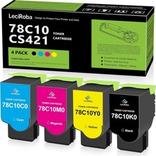 78C10 High Yield Toner Cartridge (4-Pack) Replacement for Lexmark ++++++++++++++ picture