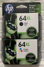 HP 64XL Black & Tricolor Combo Ink Cartridges X4D93BN Exp 2025+ Genuine OEM picture
