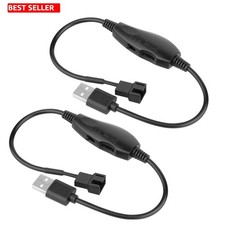 Fan Speed Adapter Controller 2 Pack Usb 5V 12V Pc Cooling 4Pin picture
