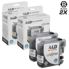 LD Comp LC207 2pk Extra HY Black for Brother MFC-J4320DW MFC-J4420DW MFC-J4620DW picture