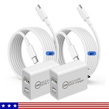 Fast Quick Charge QC 3.0 USB Wall Charger US Plug USB Cable For iPhone/Samsung picture