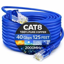 Cat8 SFTP Ethernet Patch Cord – 100% Pure Copper LAN Cable, Double Shielded, PVC picture