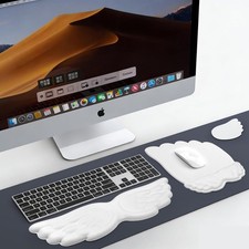 Angel Wing Wrist Rest Set Ergonomic Keyboard Mouse Wrist Support Memory Foam picture