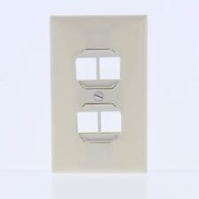 Leviton Almond Snap-In 4-Port Duplex Style 106 Insert PLUS Cover 41087-4A picture