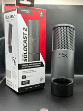 HyperX SoloCast 2 USB Wired Cardioid Condenser Mic Plug & Play Black NEVER USED picture