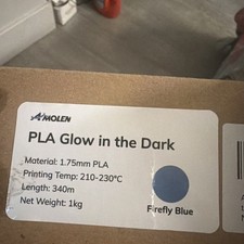 AMOLEN Glow in the Dark PLA 3D Printer Filament 1.75mm Firefly Blue 1kg picture