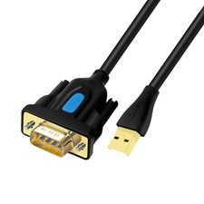 DTECH USB to Serial Adapter DB9 RS232 Cable Prolific Chip PL2303 6ft, Black picture