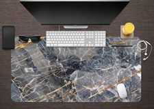3D Black Stone 5 Texture Non-slip Office Desk Mouse Mat Big Keyboard Game picture