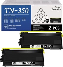 TN350 TN-350 Toner Cartridge 2 Pack For Brother HL-2040 DCP-7010 IntelliFax 2920 picture