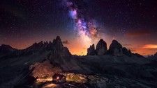 Landscape photography night long exposure nature milky Custom Gaming Mat Desk picture